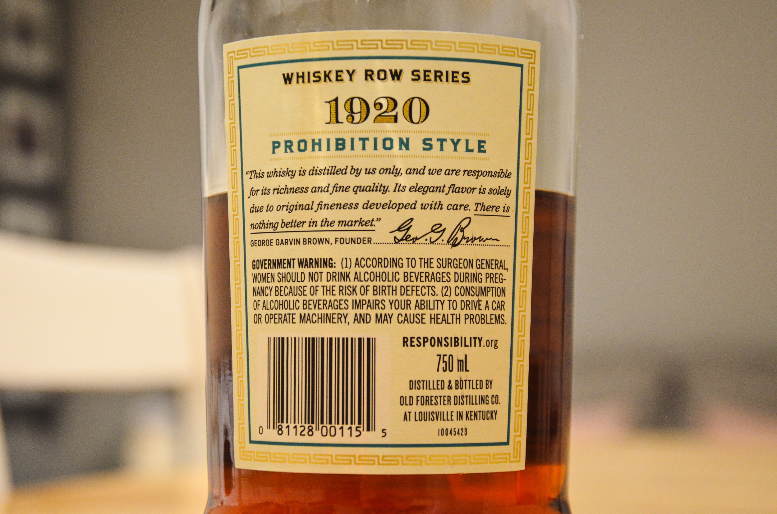 Old Forester 1920 - Prohibition Style — Dramface Old Forester 1920 - Prohibition Style — Dramface